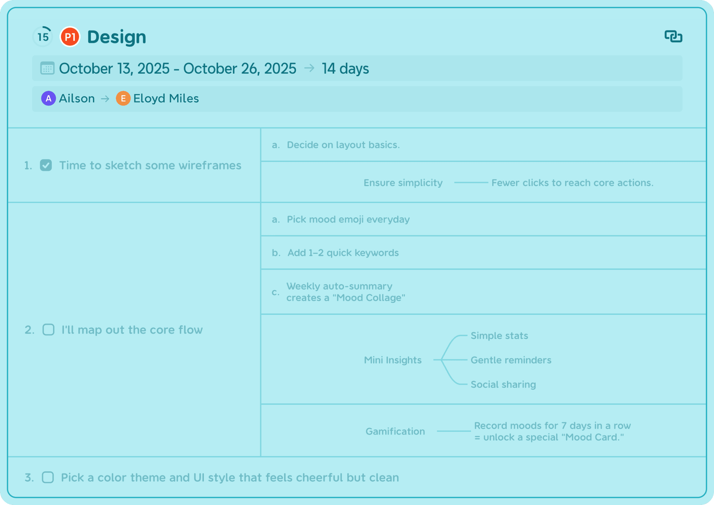 Project management in Xmind — assign tasks, adjust progress, and manage team workflows efficiently in one place.