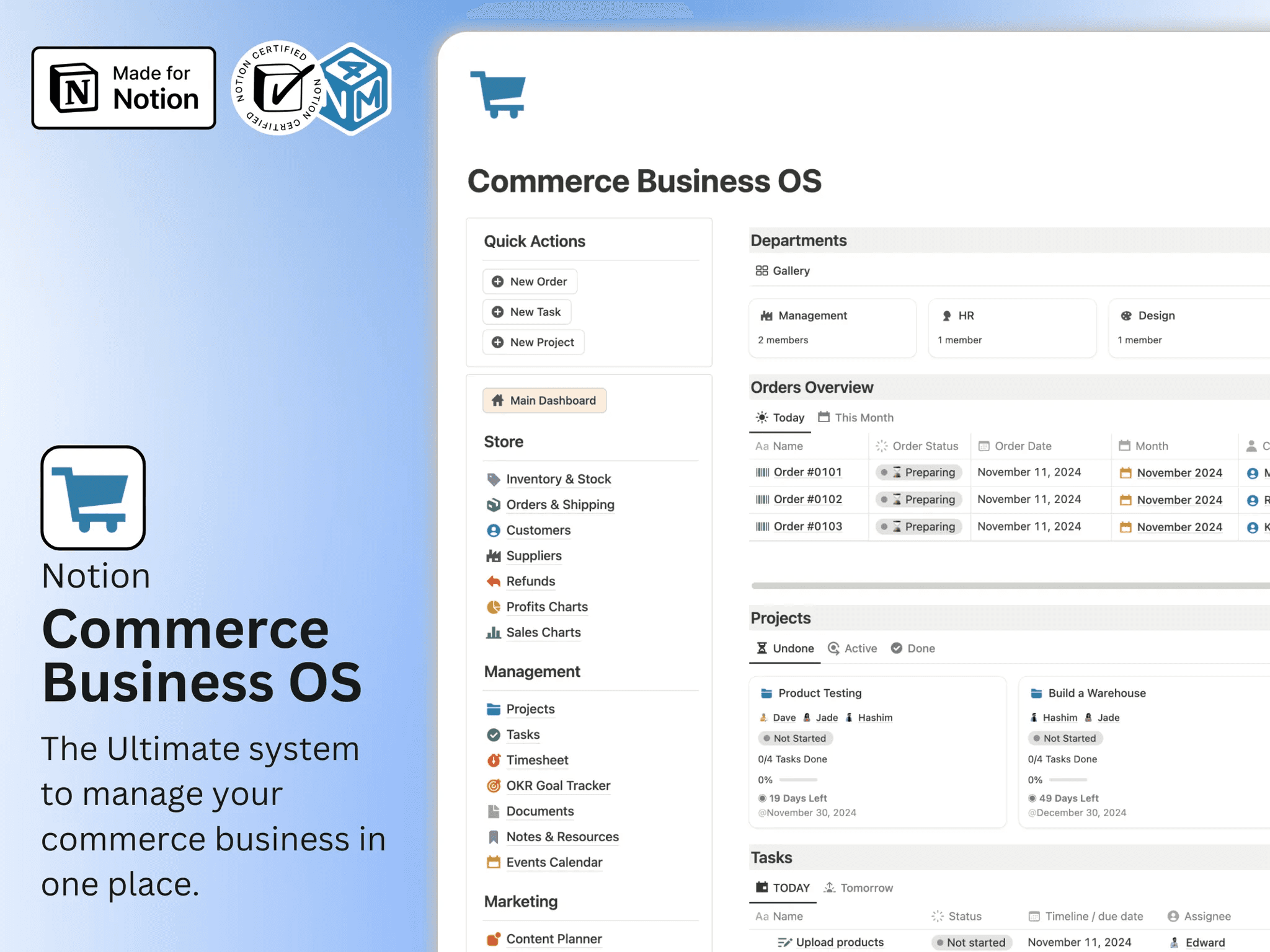 Commerce Business OS Notion template