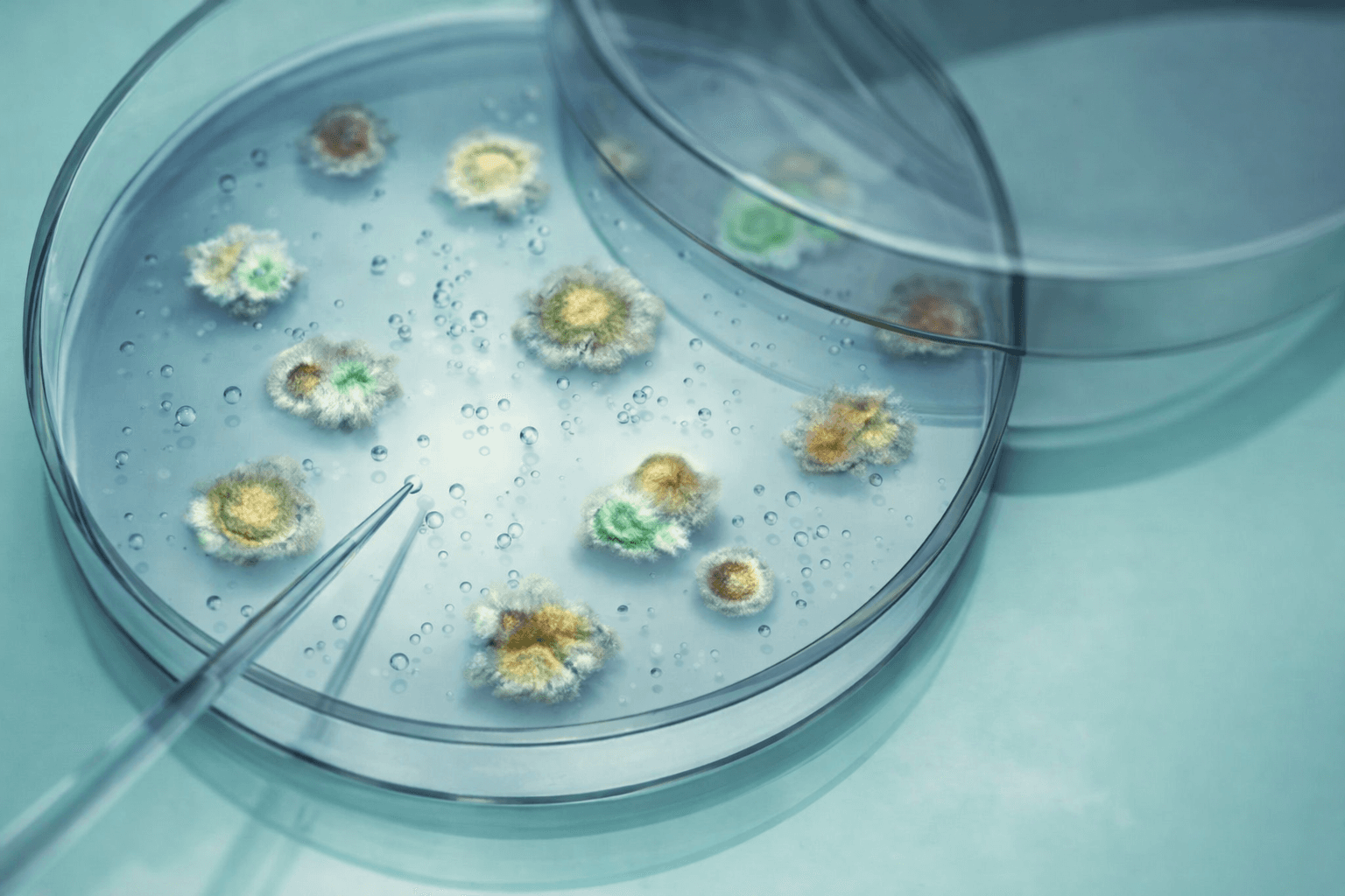 three clear beakers placed on tabletop