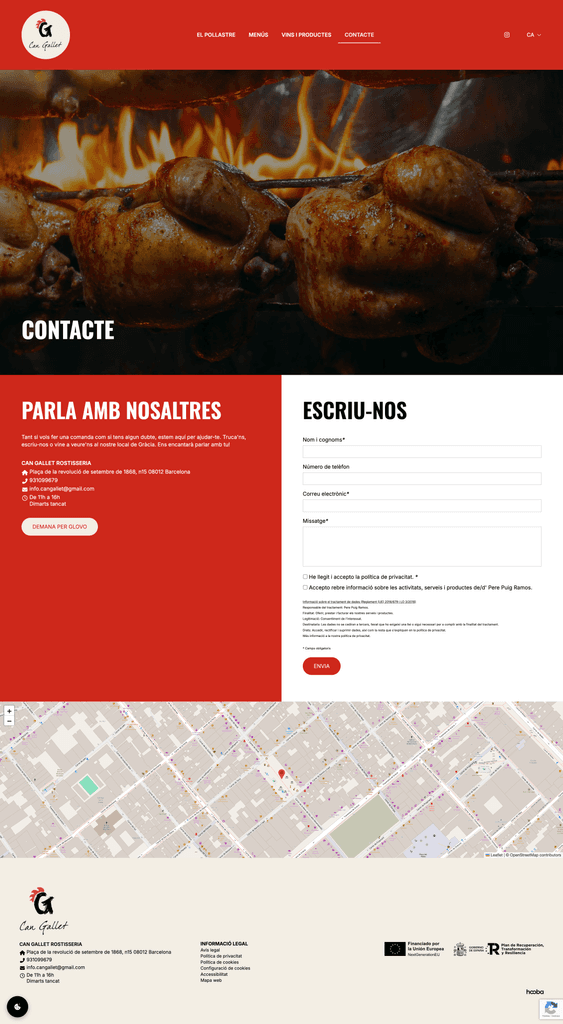 Can Gallet - Web deisgn - Contacte page