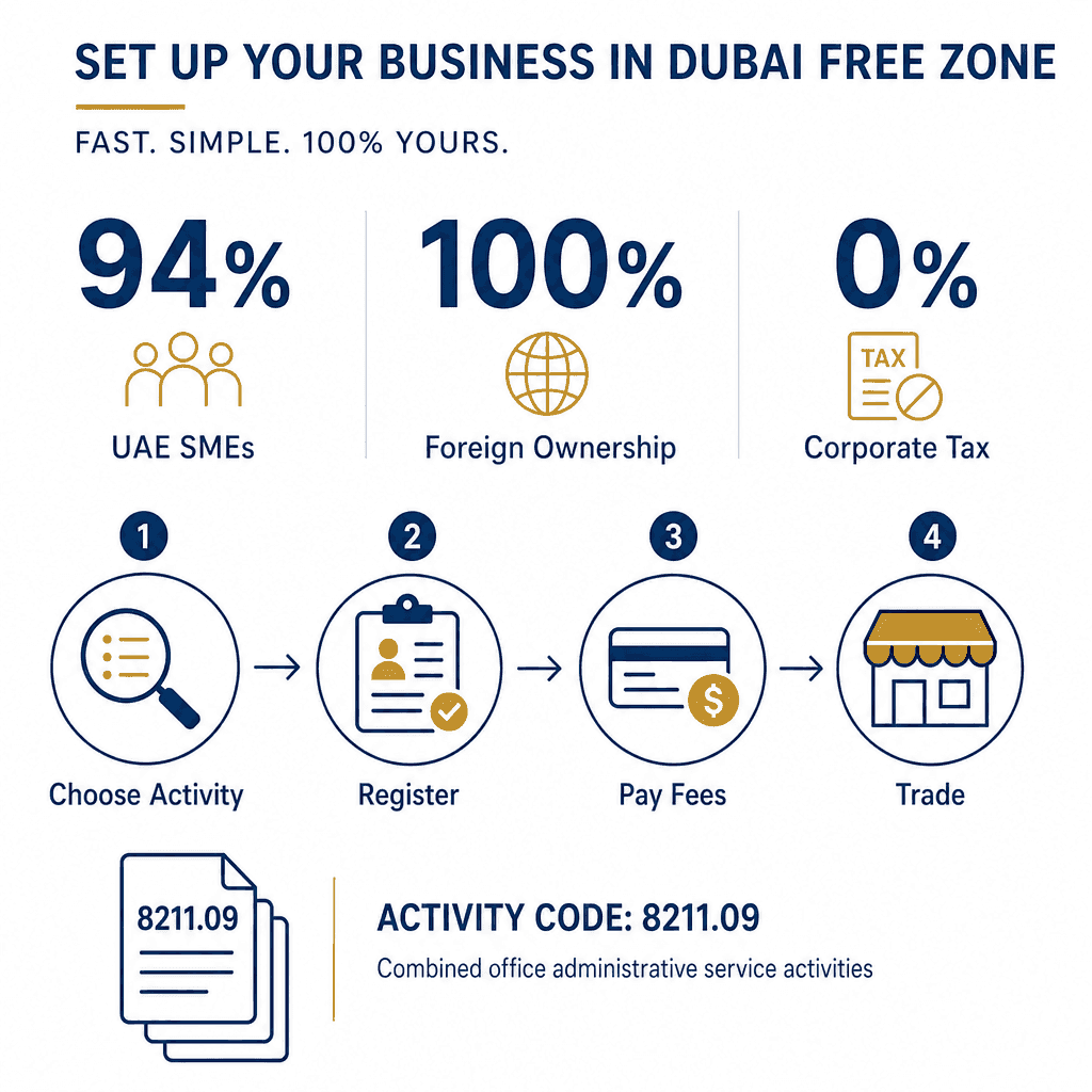 Infographic: Administrative Services For Businessmen Business License in Dubai