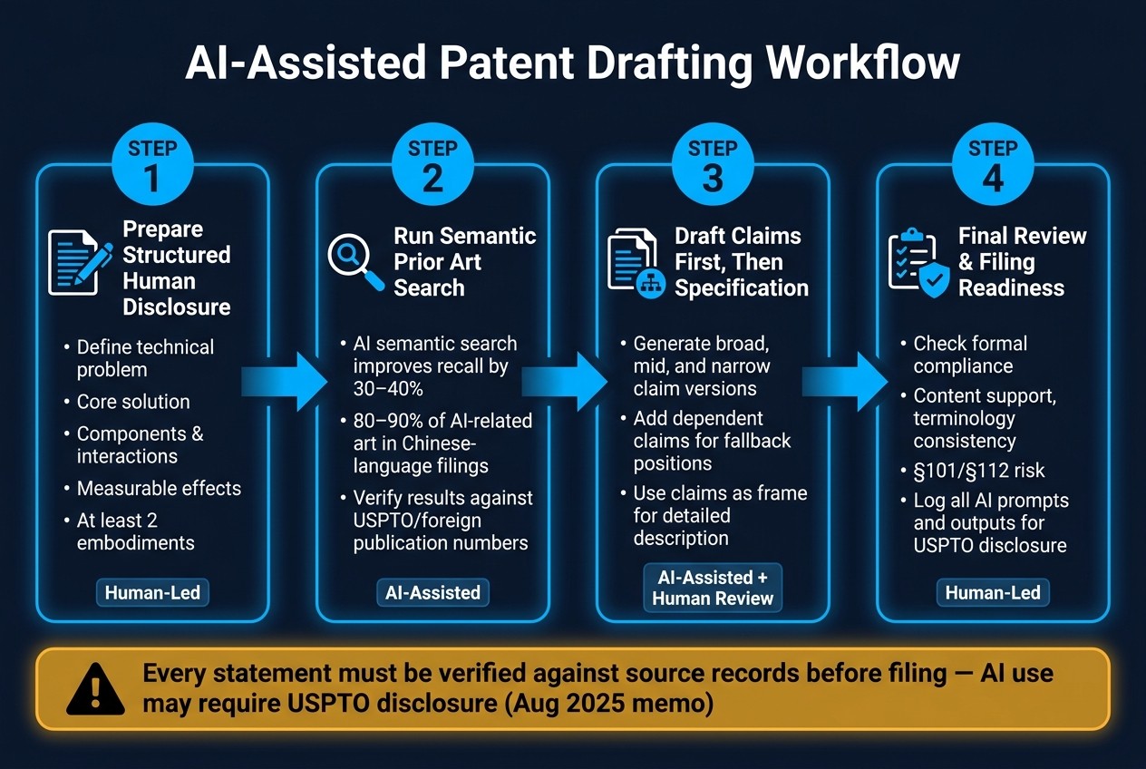 AI-Assisted Patent Drafting Workflow: Step-by-Step Guide
