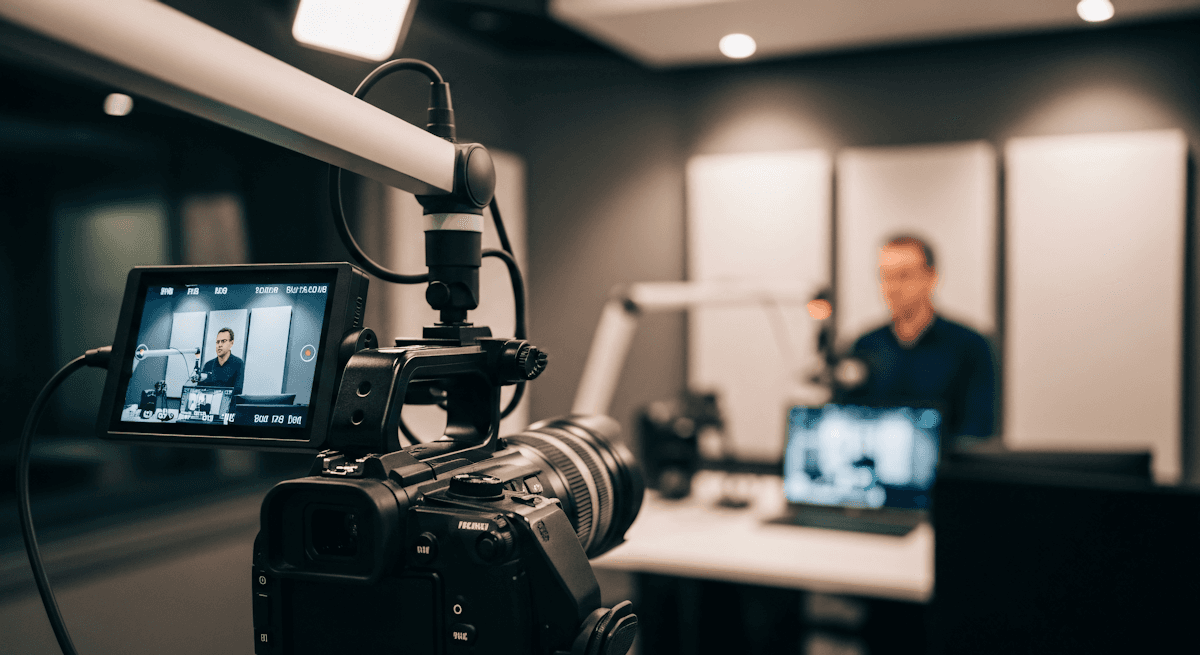 A photo studio set up for a christmas scene