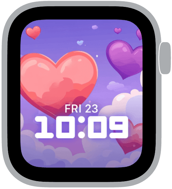 an apple watch face from the valentine gradients collection