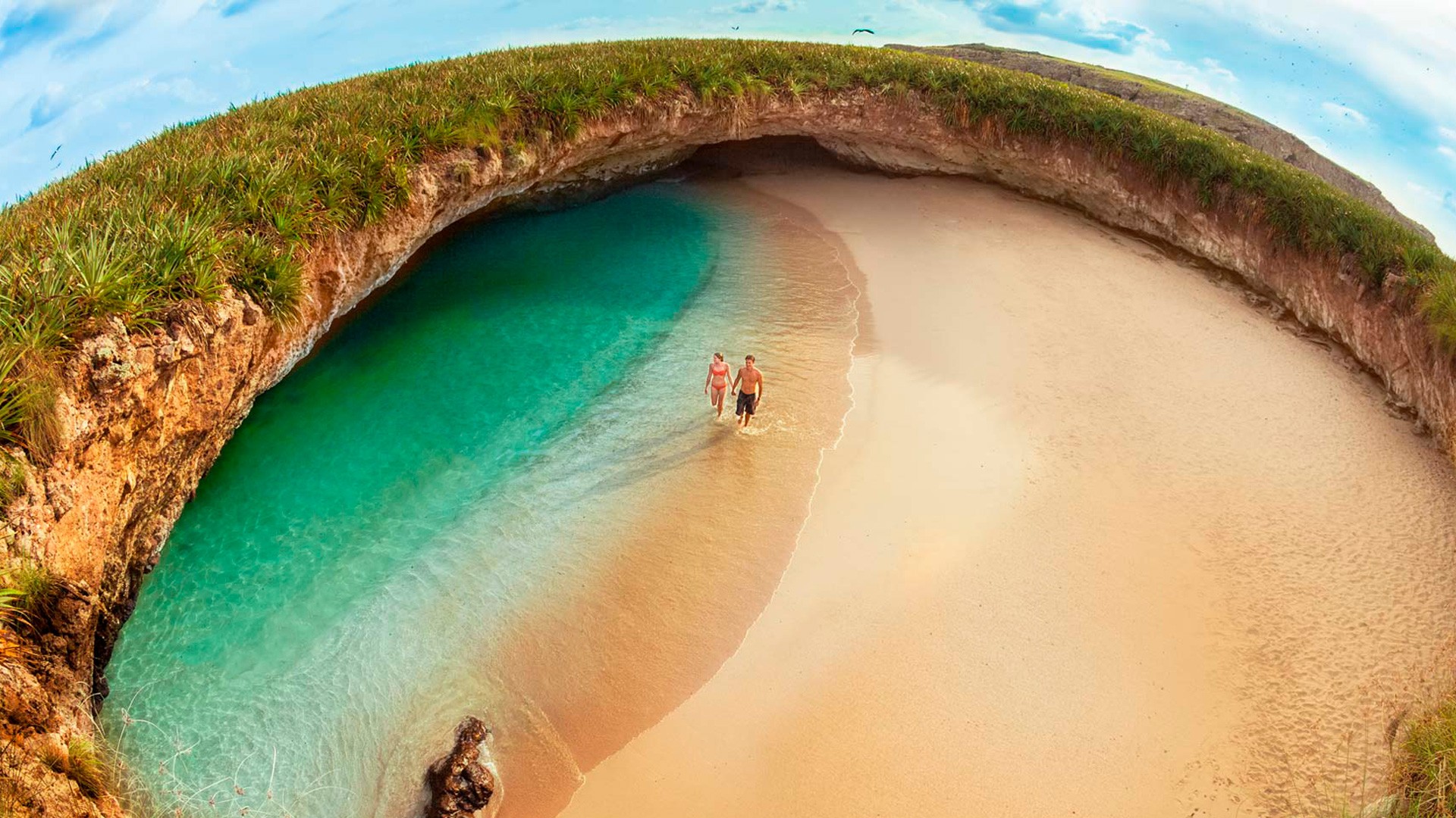 Hidden Beach in the Marietas Islands near Riviera Nayarit, Mexico.