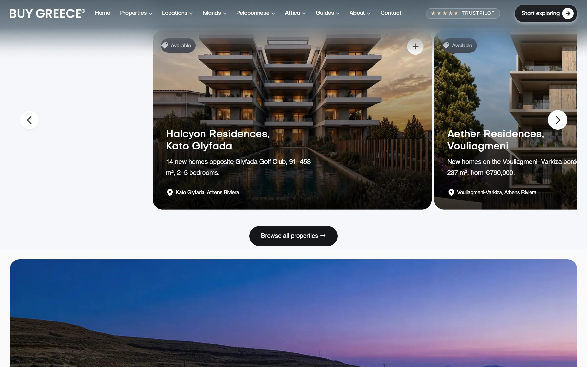 BUY GREECE® website: new development listings in Glyfada and Vouliagmeni with sizes and prices