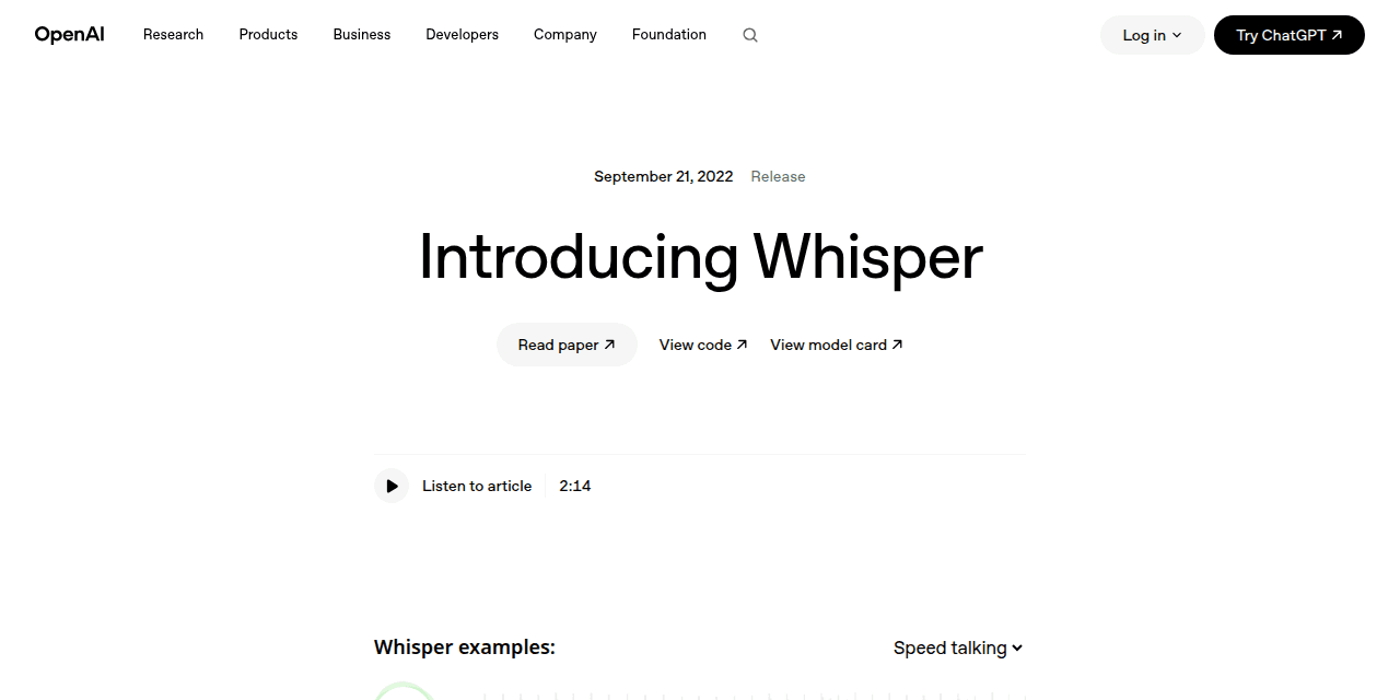 whisper by open ai