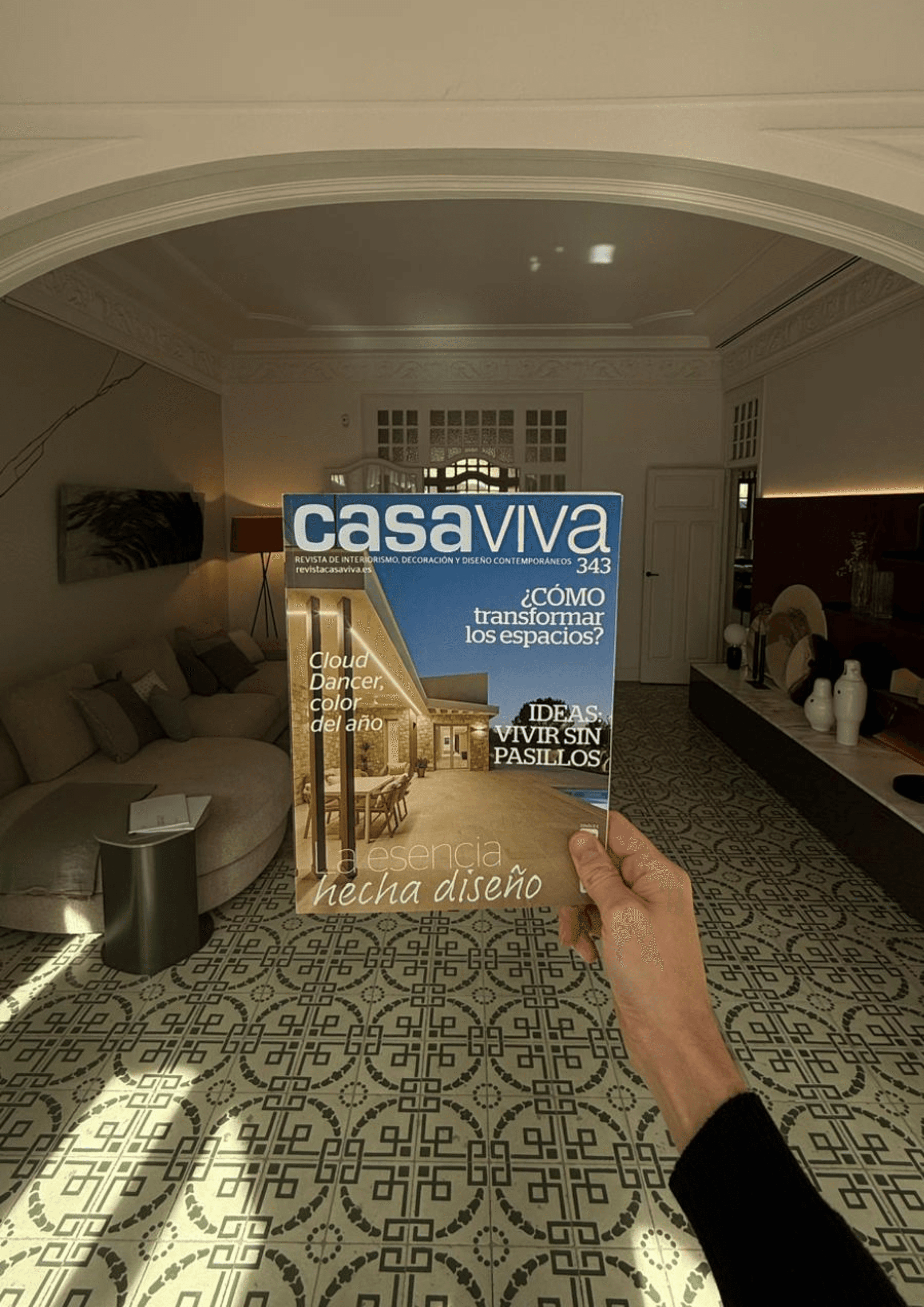 Zona exterior con jardín en el Showroom de Clysa de Sant Feliu de Llobregat