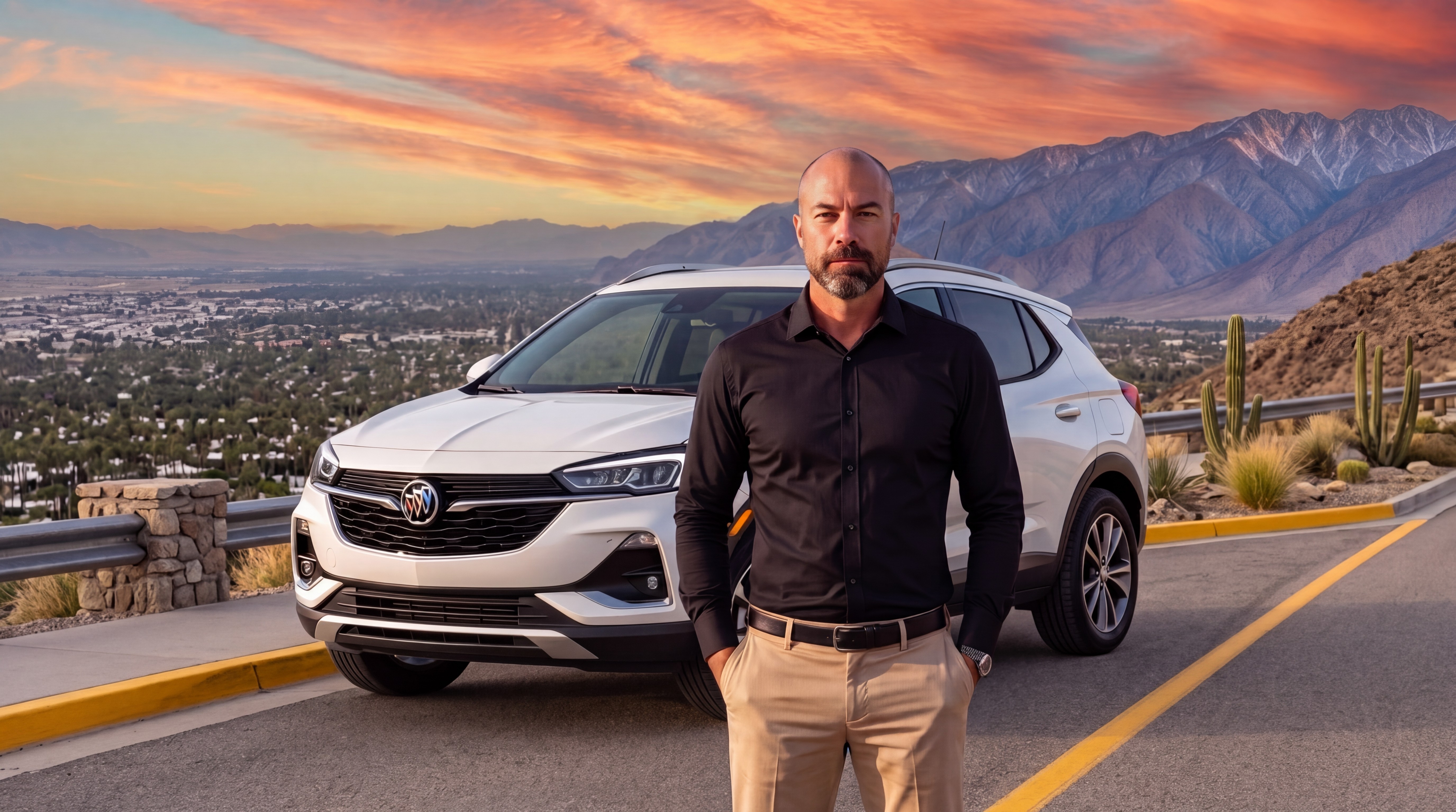Holden and his Buick in Palm Springs