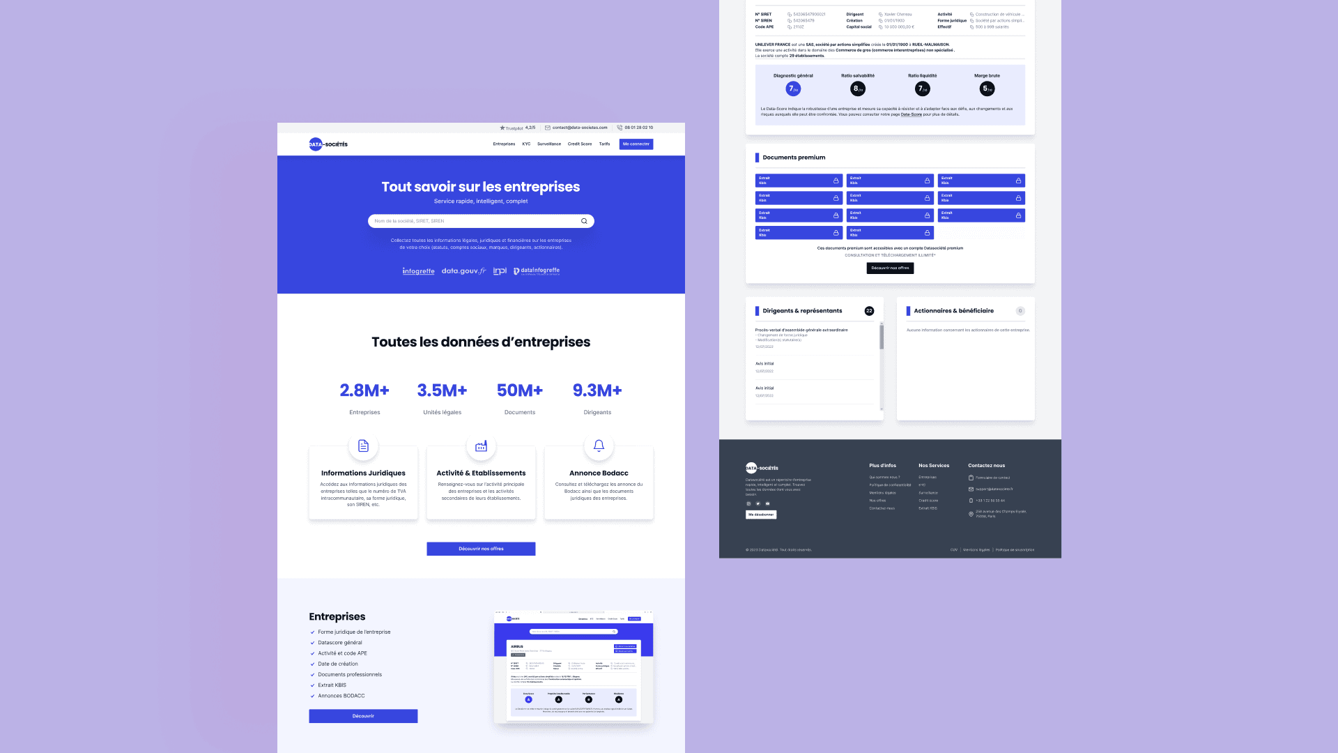 Landing page for legal data