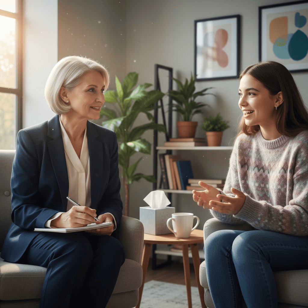 Conversion Truth for Families - Father, teenage son, and Mother all embrace outdoors