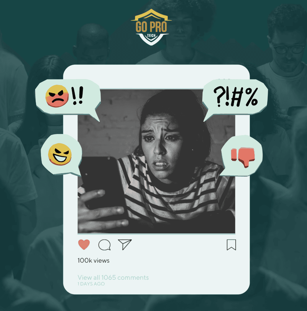 a woman in fear of social media bullying