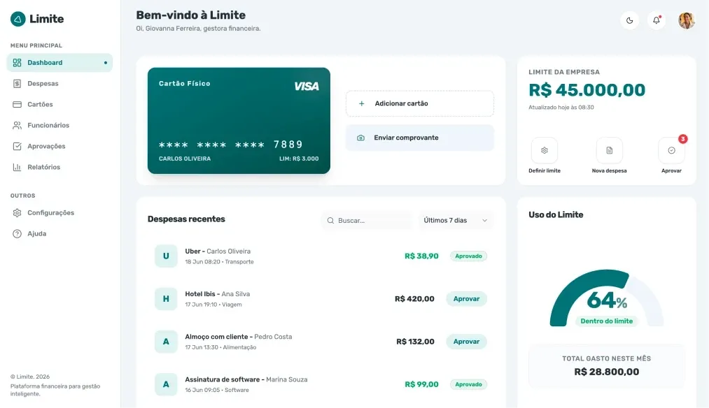 Captura de tela de um sistema criado com o Skip