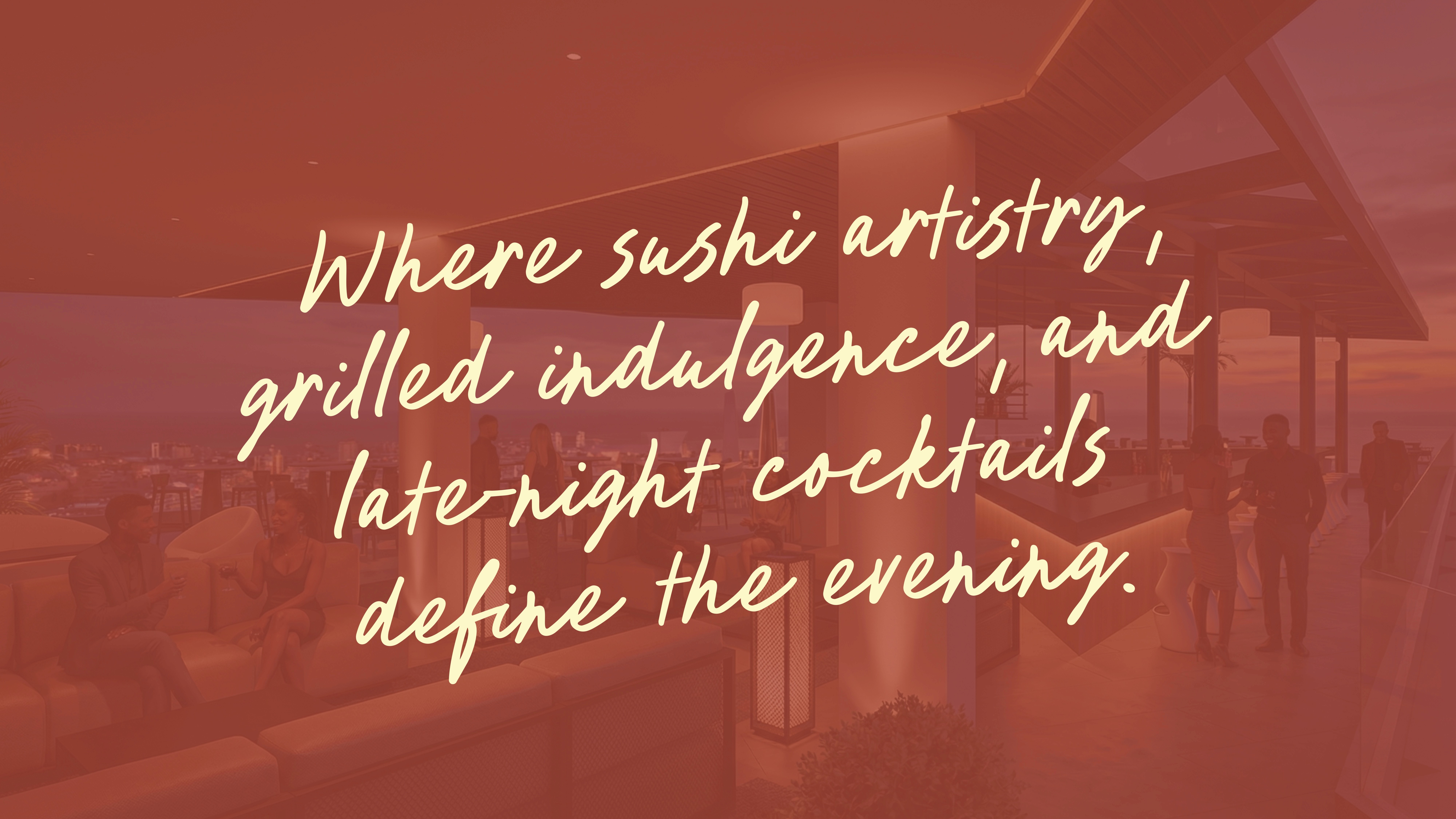 Branding and visual identity design for restaurant and bar with sushi, steaks and cocktails in Douala, Cameroon