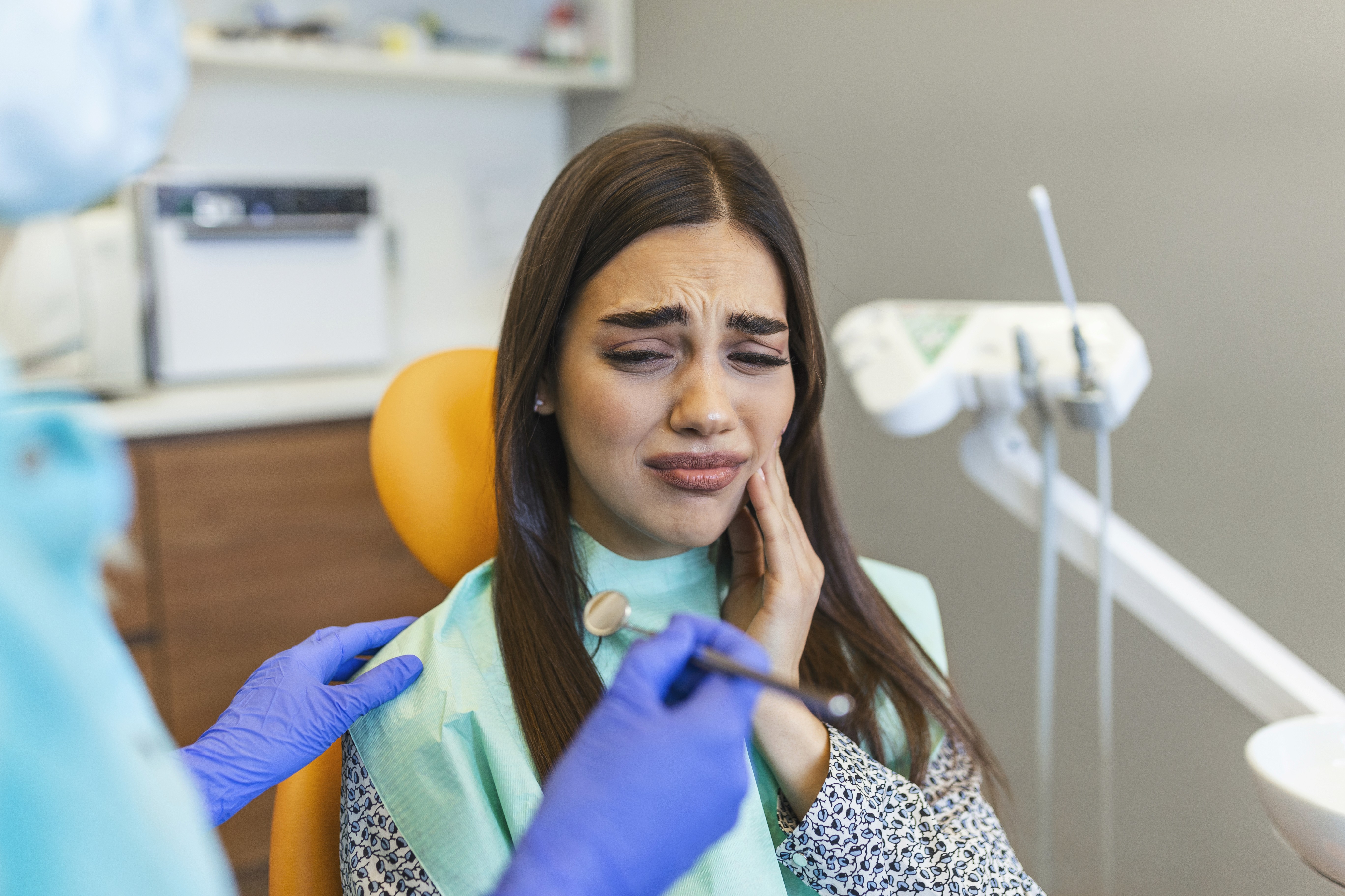 closeup of a dental inspection