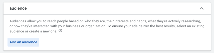 How to select the targeting for a YouTube ad campaign