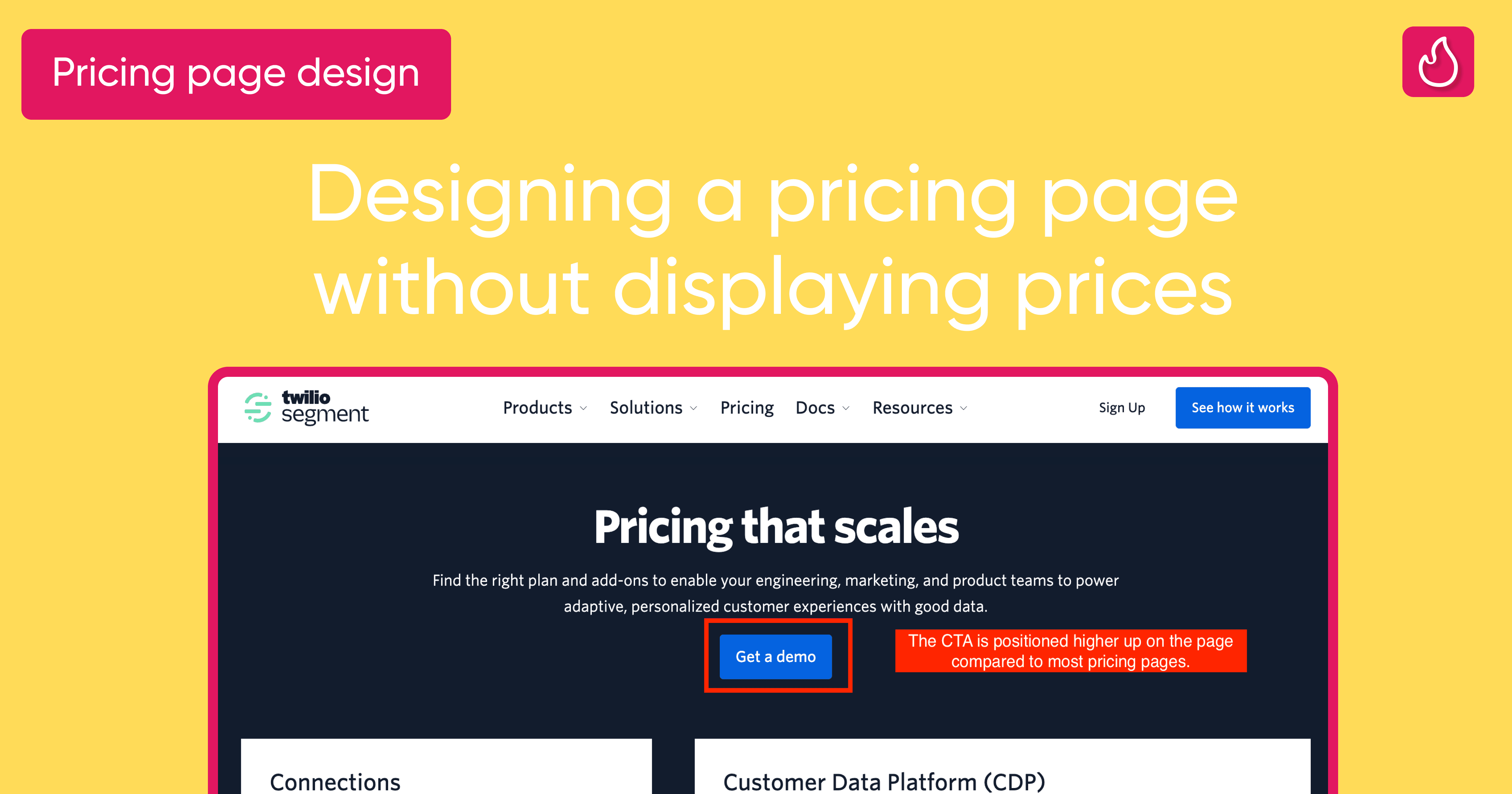 Designing a pricing page without displaying prices