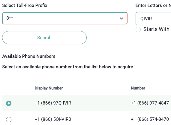 Acquiring a new tracking number in QIVIR.