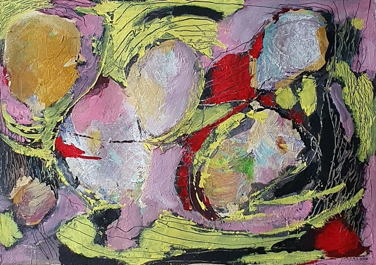 Red and Abstract | acrylverf op museumpapier | 40x55cm