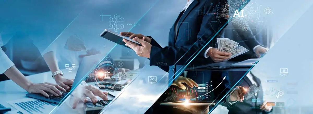 A person walks in front of large stone arches with dark doors, flanked by tall columns, in a historic building.