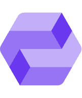 A vivid purple hexagon set against a solid black background, emphasizing its shape and color.