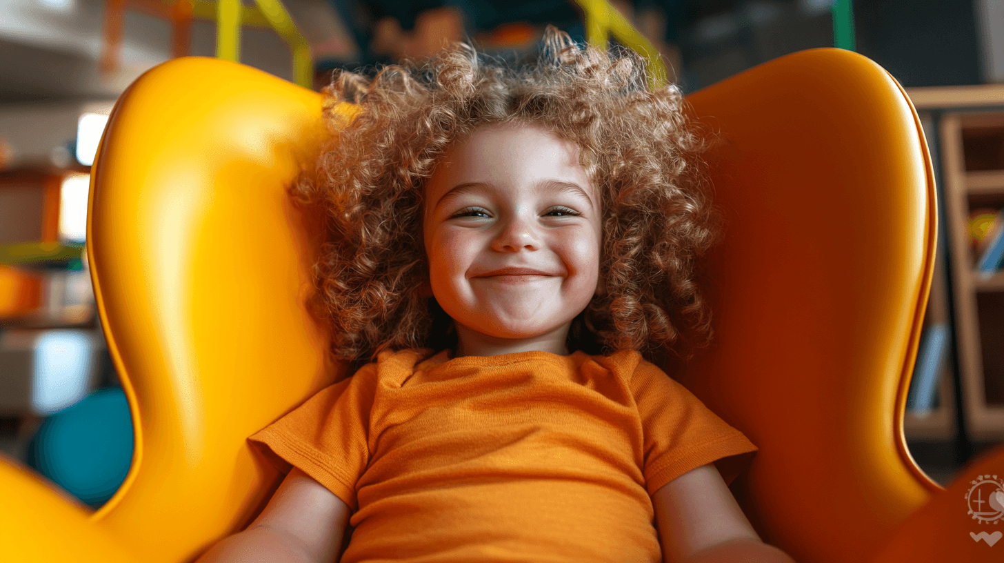 A joyful child striking a playful pose in vibrant denim, symbolizing the dynamic and enriching opportunities in United Nannies’ exceptional network.