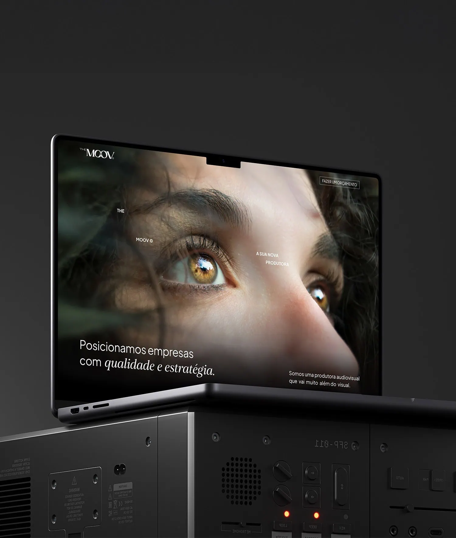 laptop mockup of a production company