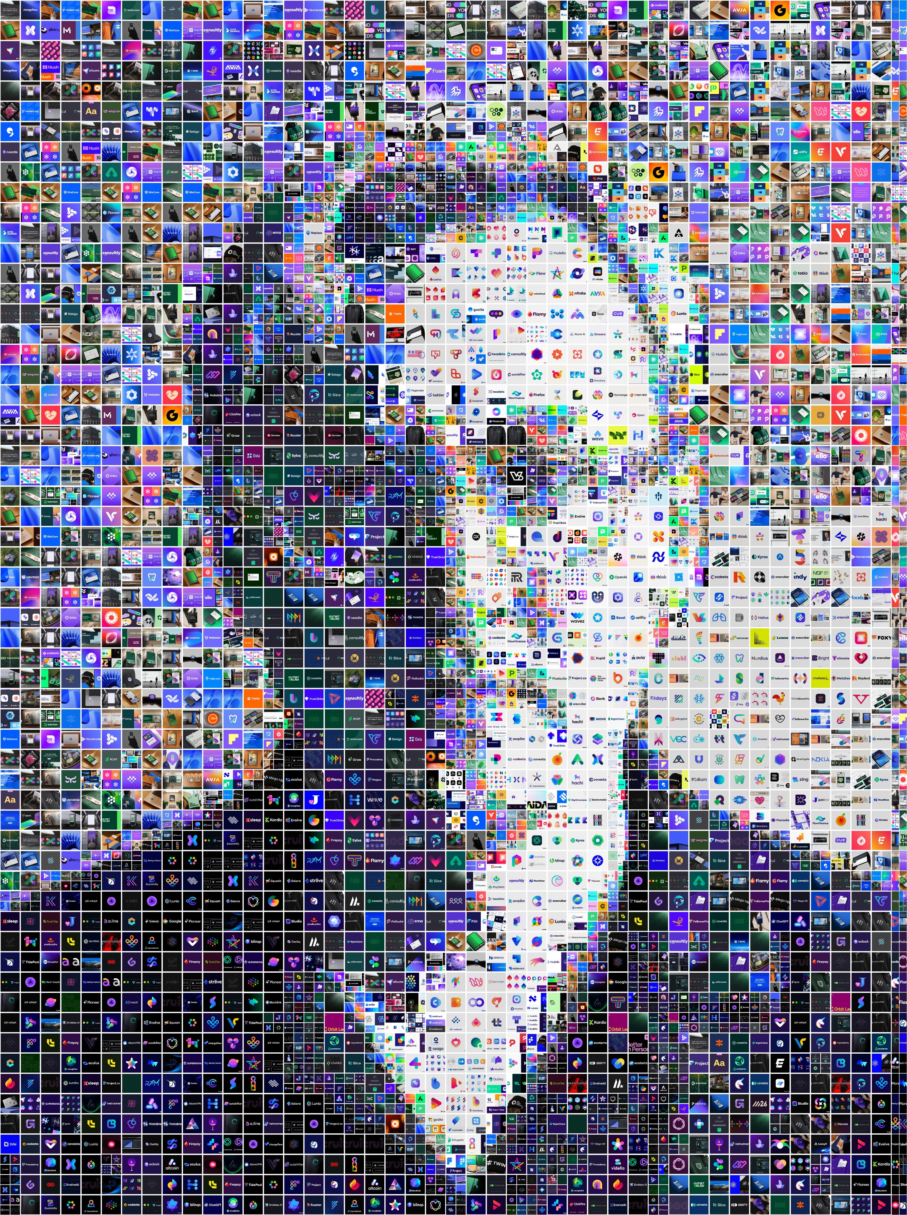 Vadim Carazan, portrait made of 2140 designs