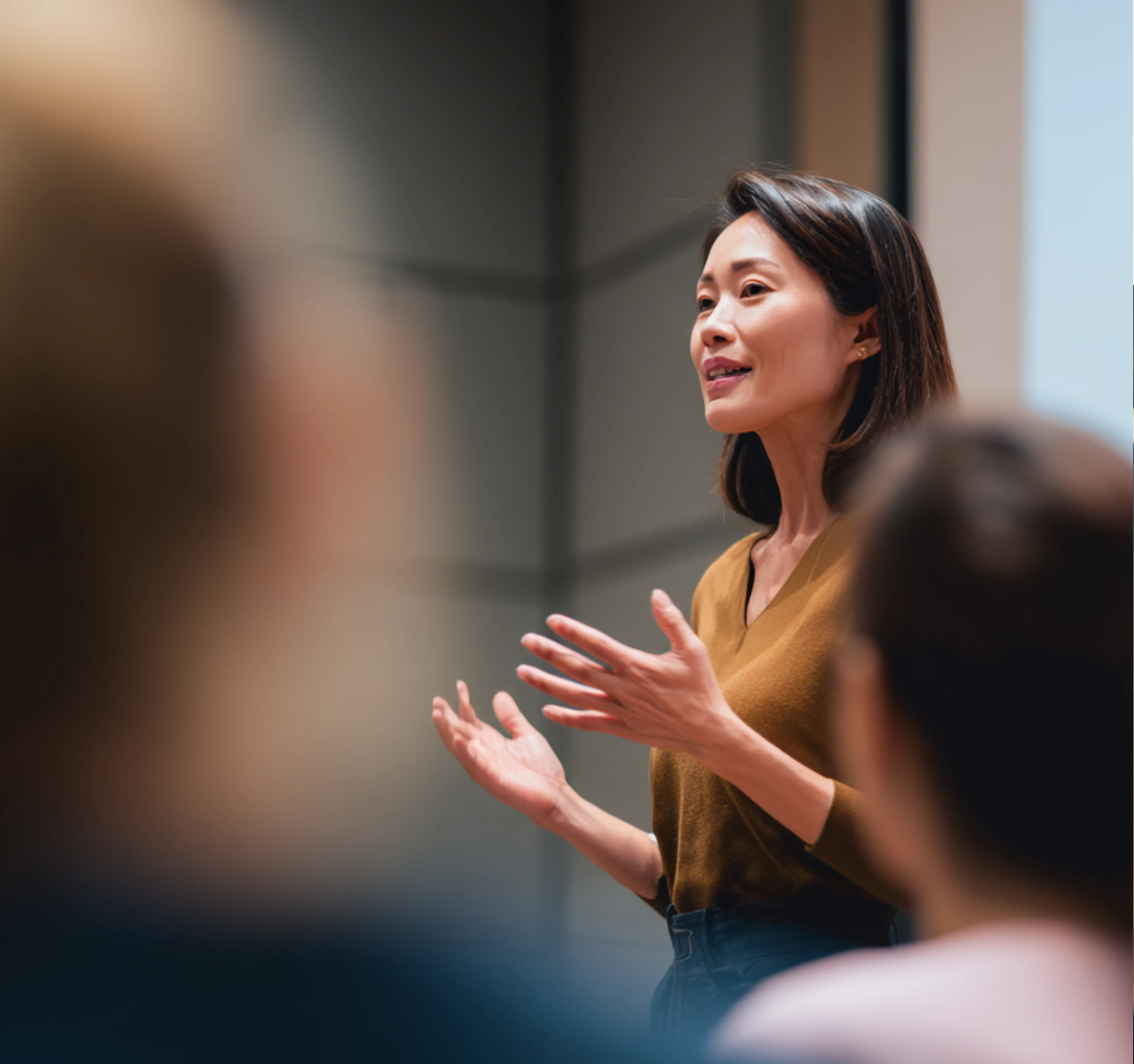 Woman speaking to audience