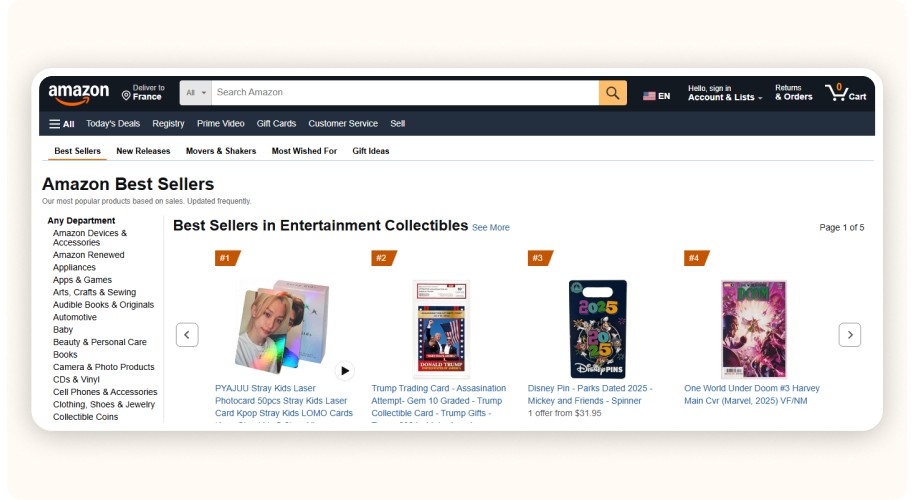 Amazon Best Sellers page