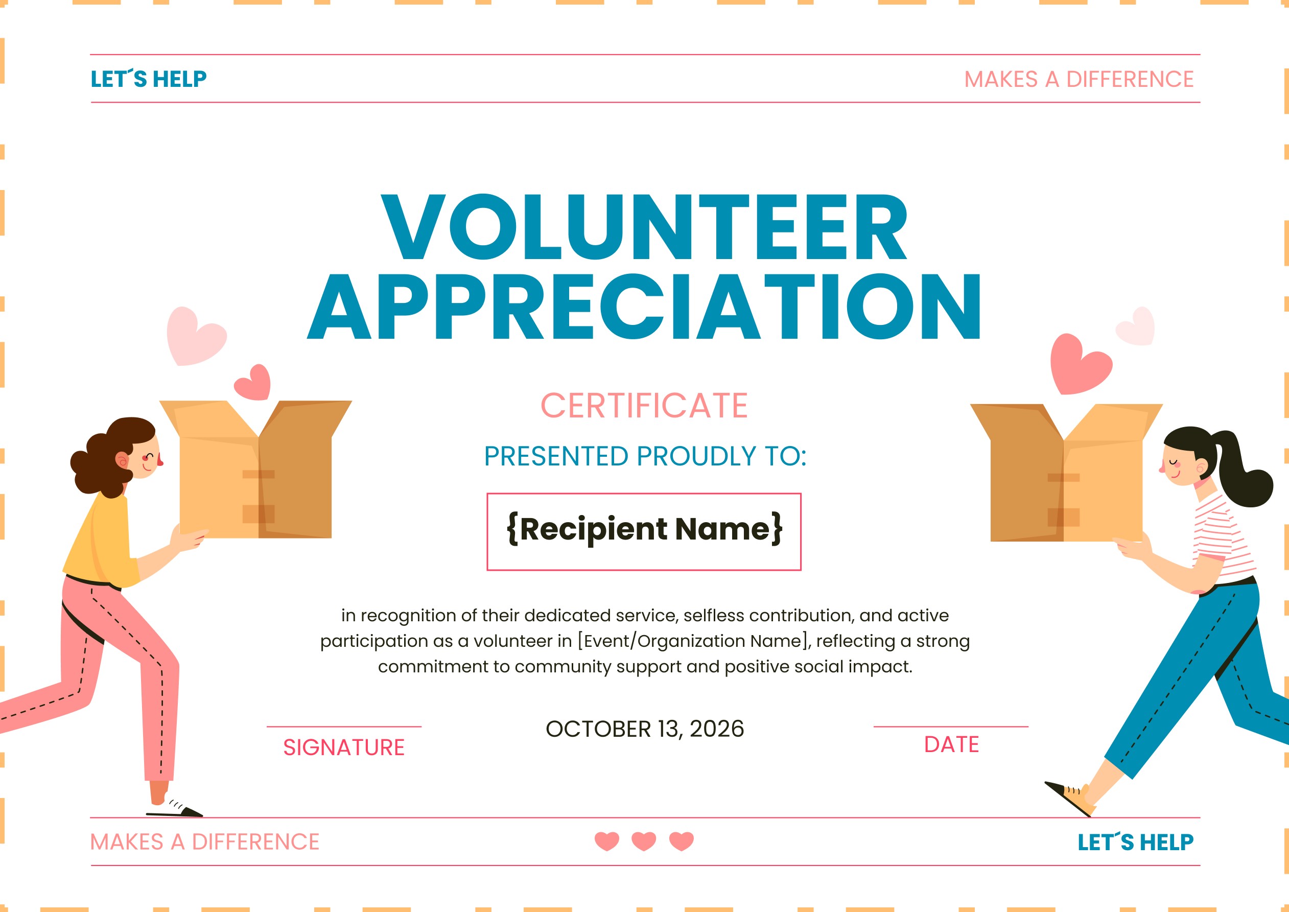 Wauld - Sophisticated and animated certificate for volunteer appreciation