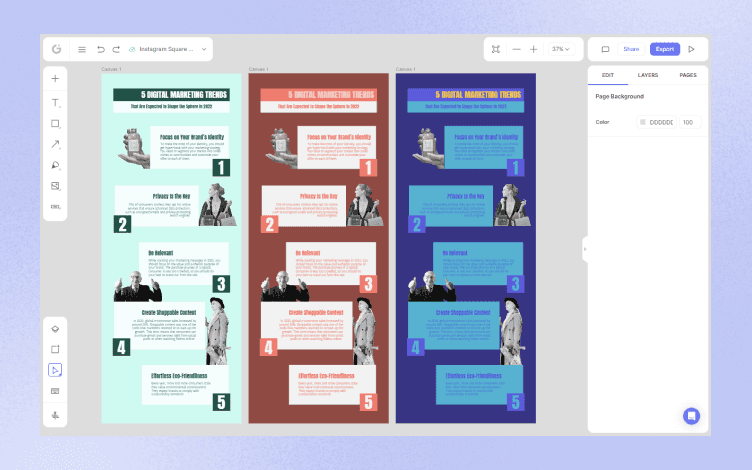 Customizing an infographic