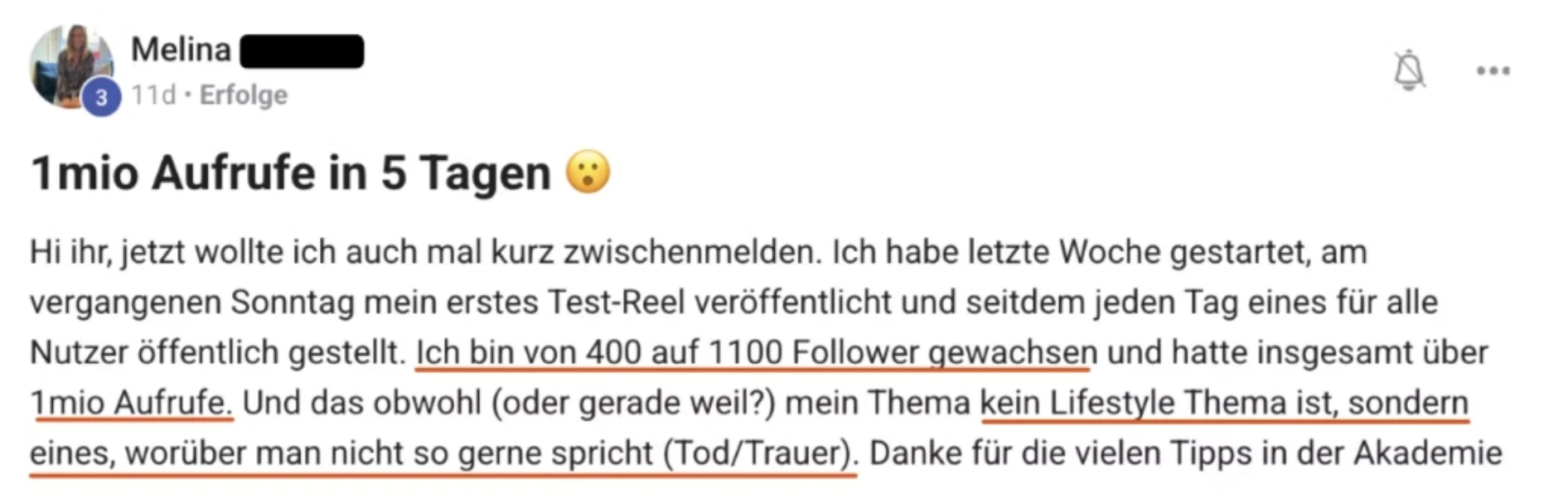 Mitglied der KI Creator Akademie: Melina mit über 1 Million Instagram-Aufrufen in 5 Tagen