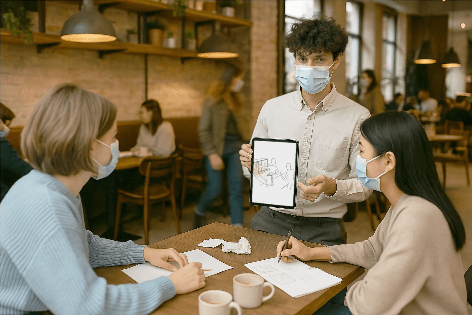 Presentazione del concept tramite tablet a due utenti in un contesto reale