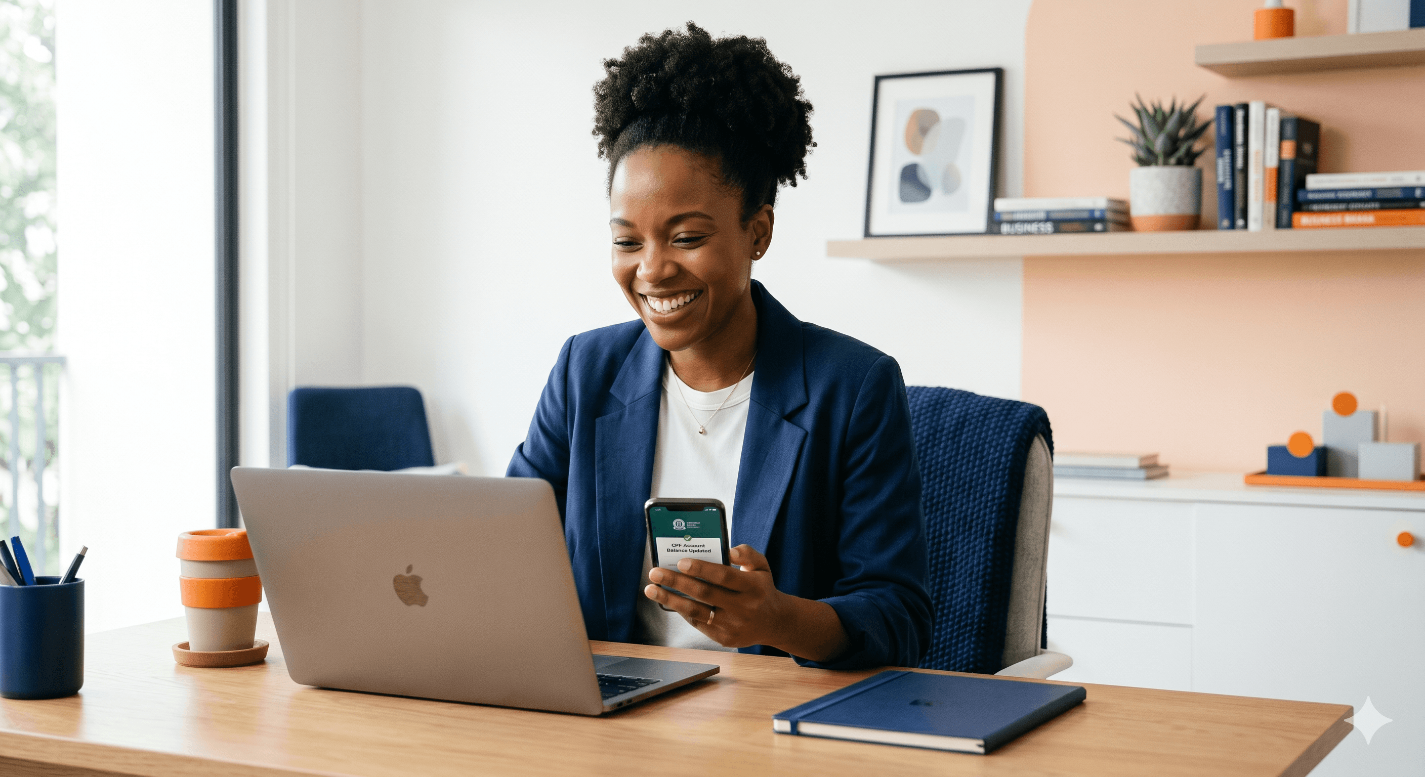 Femme consultant son compte CPF pour financer un bilan de compétences en ligne