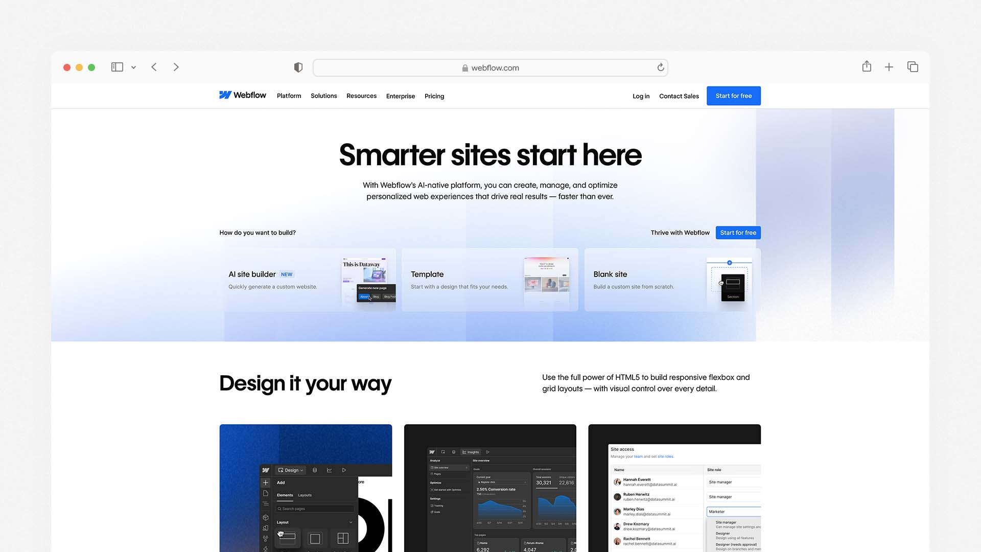 Webflow — Best for Advanced Mobile Design Quality