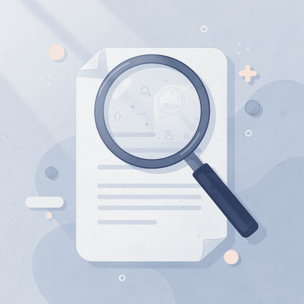  Magnifying glass examining objects representing making abstract concepts concrete through practice