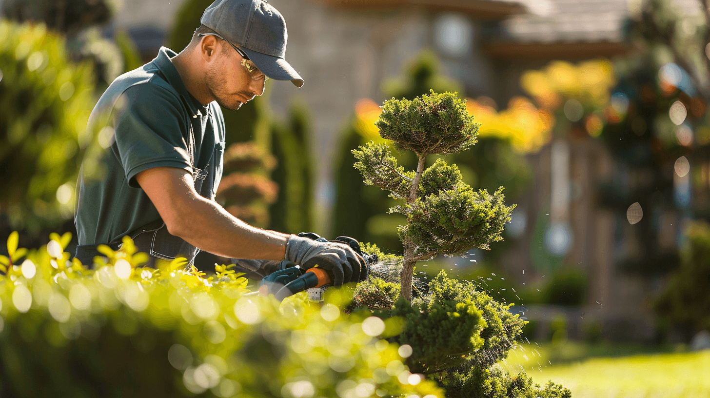 Large shrub trimming on Utah commercial lot