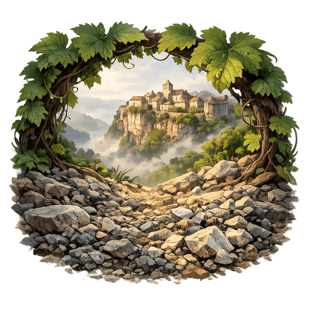 Detailed graphic of the Château-Chalon wine region.