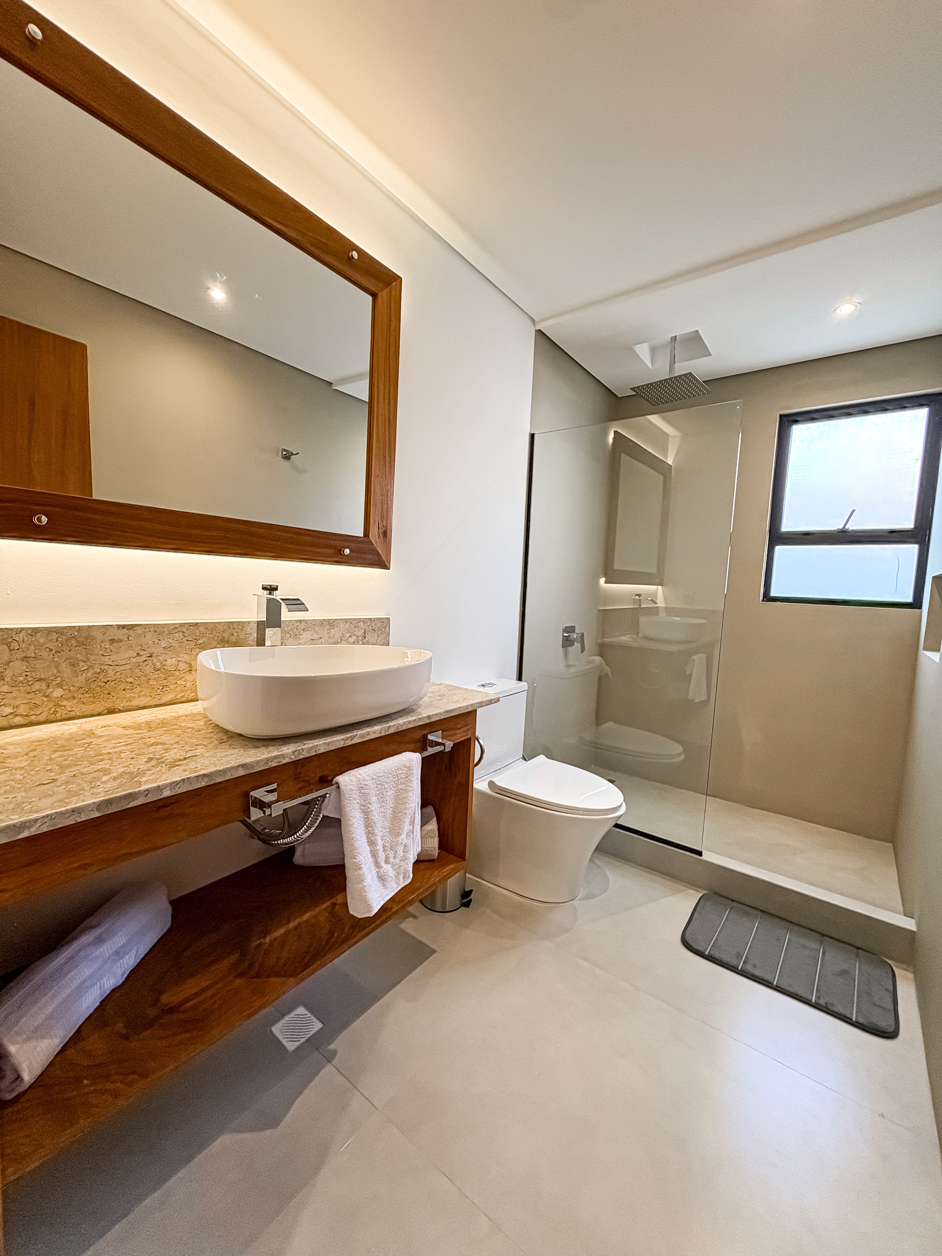 Evening mood scene, warm ambient lighting with soft bedside lamps