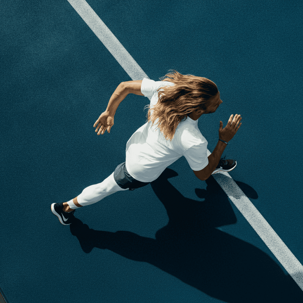 Concetrated triathlete grayscale