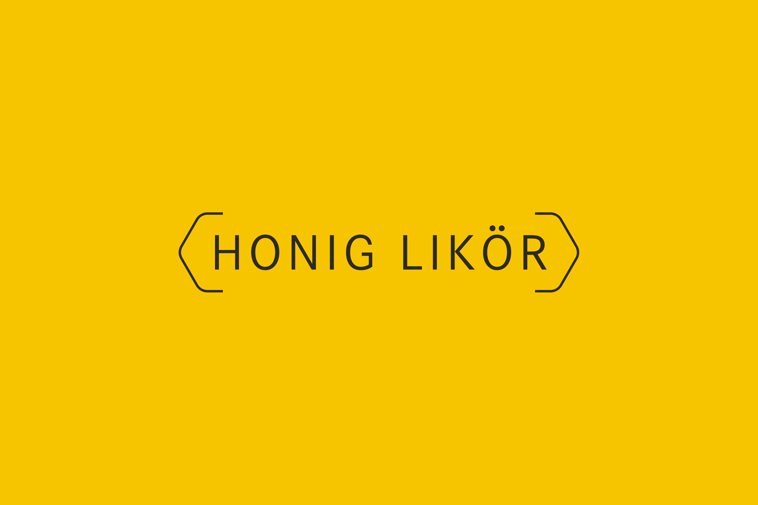 HONIG LIKÖR text with hexagon outline