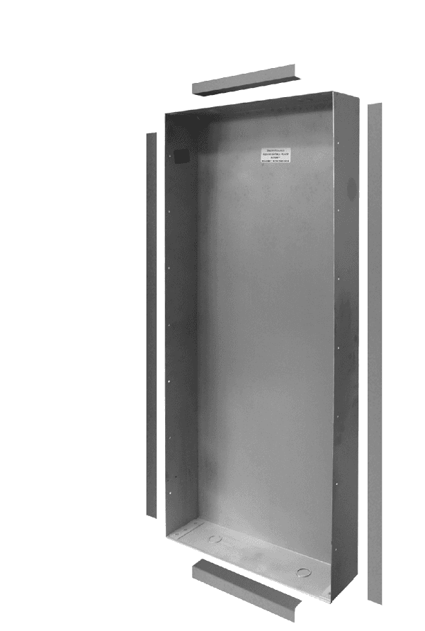 Metal electrical box with trim pieces