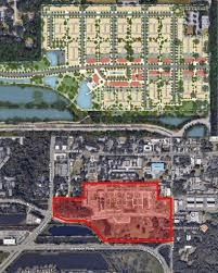 Overview of new mix use district in Brandon