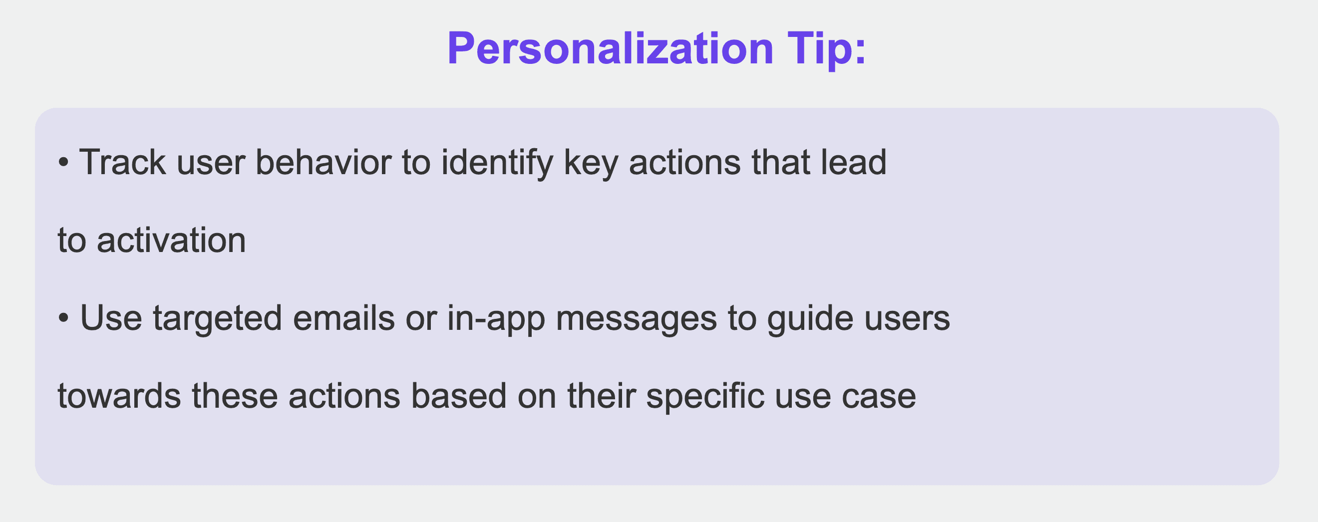 Activation personalization tips