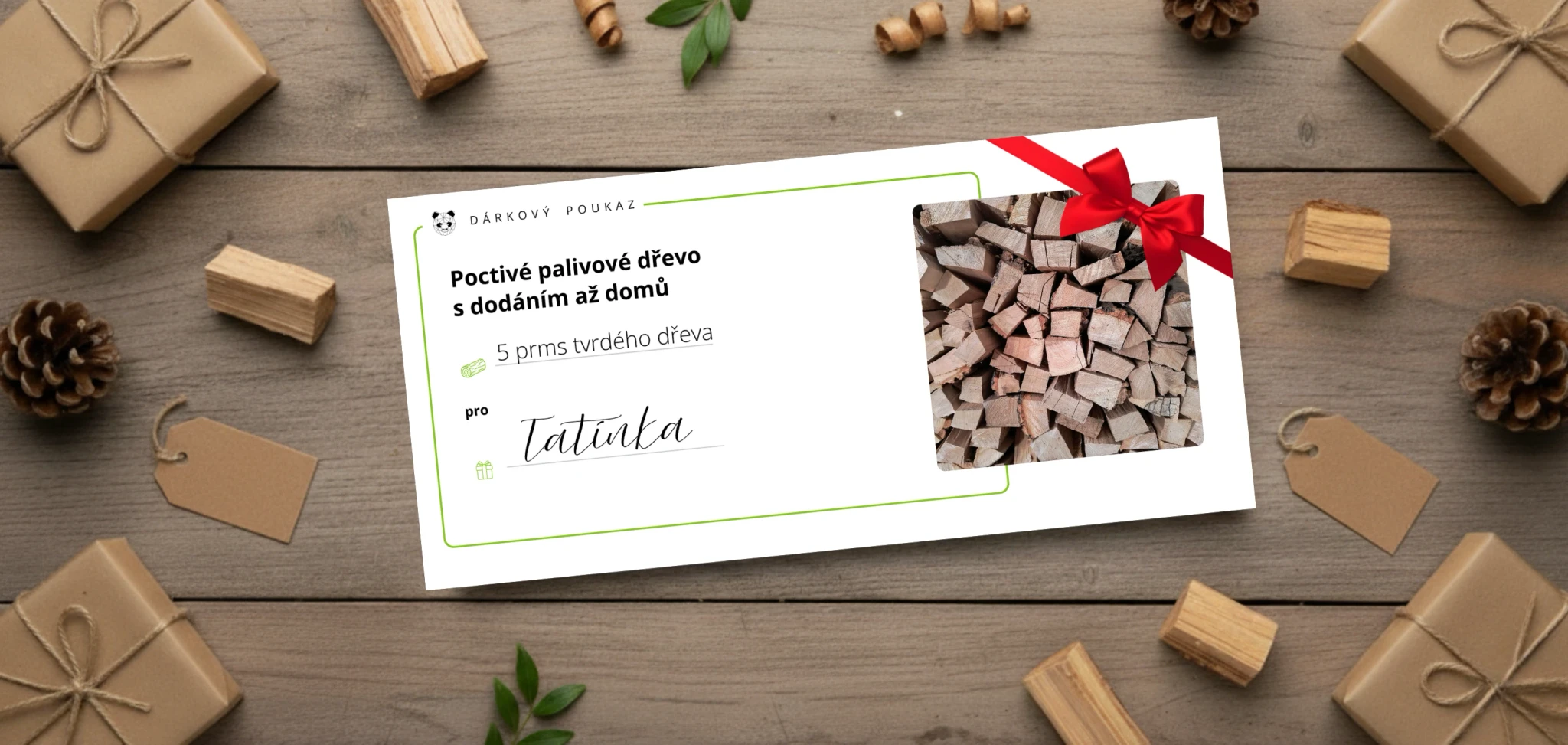 Dárkový poukaz na palivové dřevo