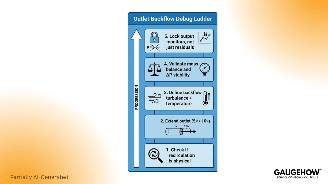 Pressure outlet backflow troubleshooting steps CFD