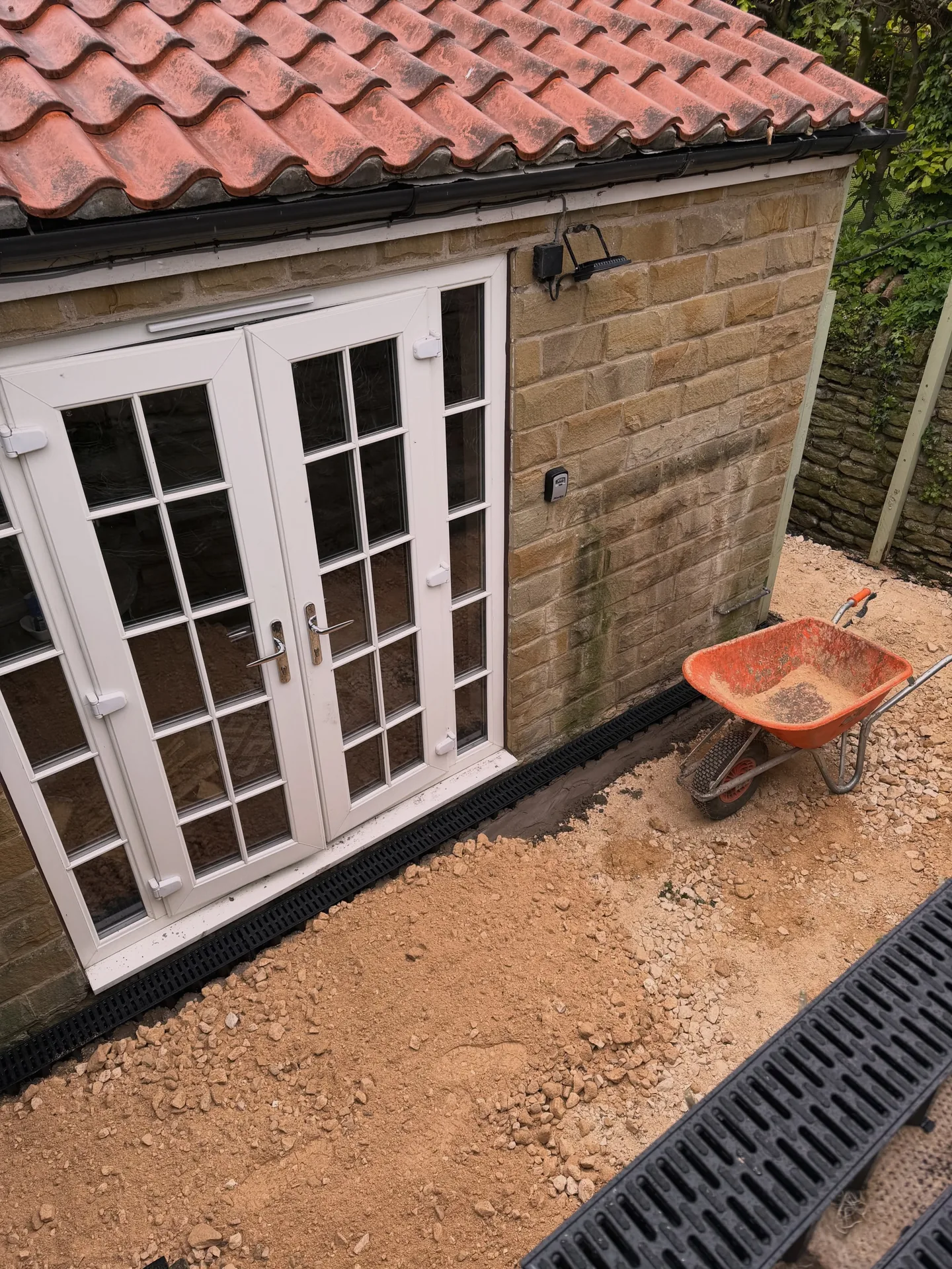 Ground preparation and drainage installation for the new patio in York