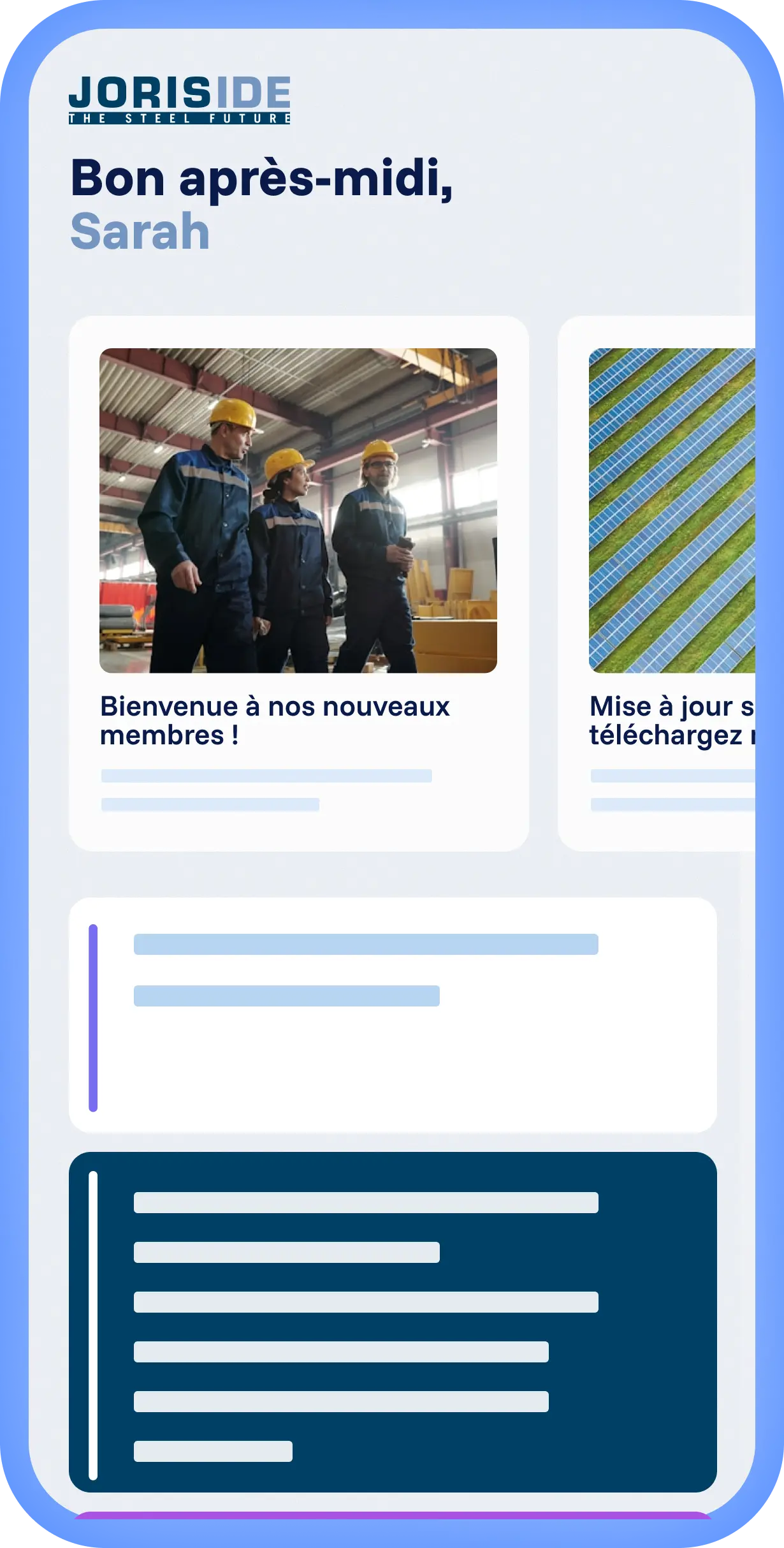 Spencer platform met lokale ervaring en eigen Mobix branding, gepersonaliseerde feed met artikelen en overzichtelijke layout