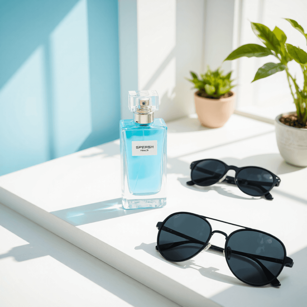 product photography of bottle of perfume